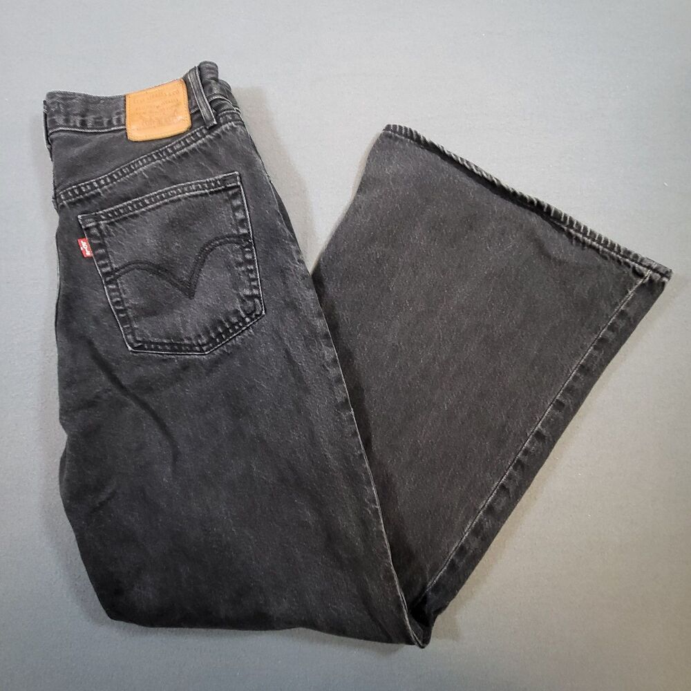 Levi's Premium High Loose Flare Jeans Black 30x30 Flawed